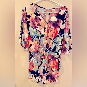 NWT Beeson River floral mini - navy & pink - large